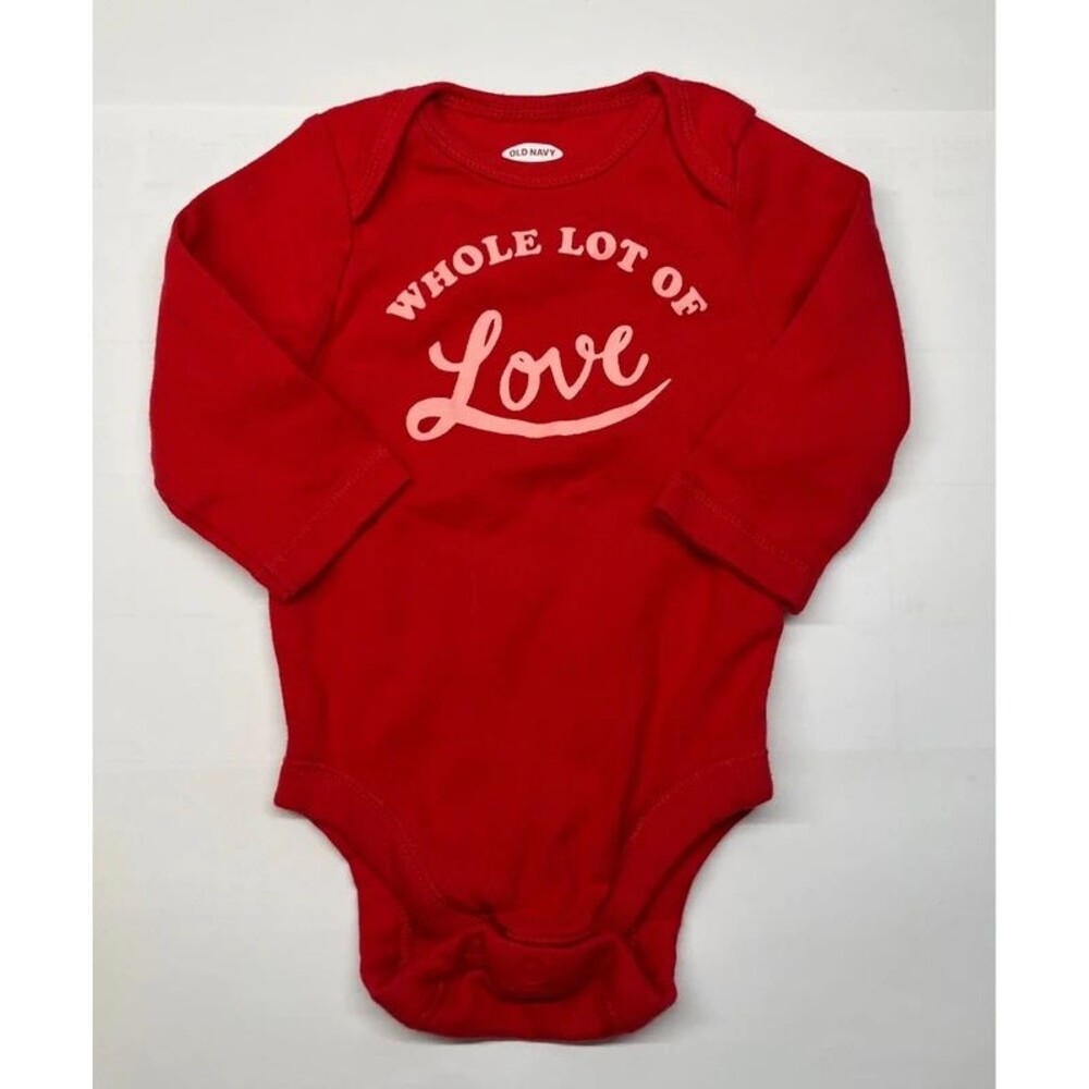 Old Navy Red “Whole Lot of Love” Baby Bodysuit Size 3-6 Months